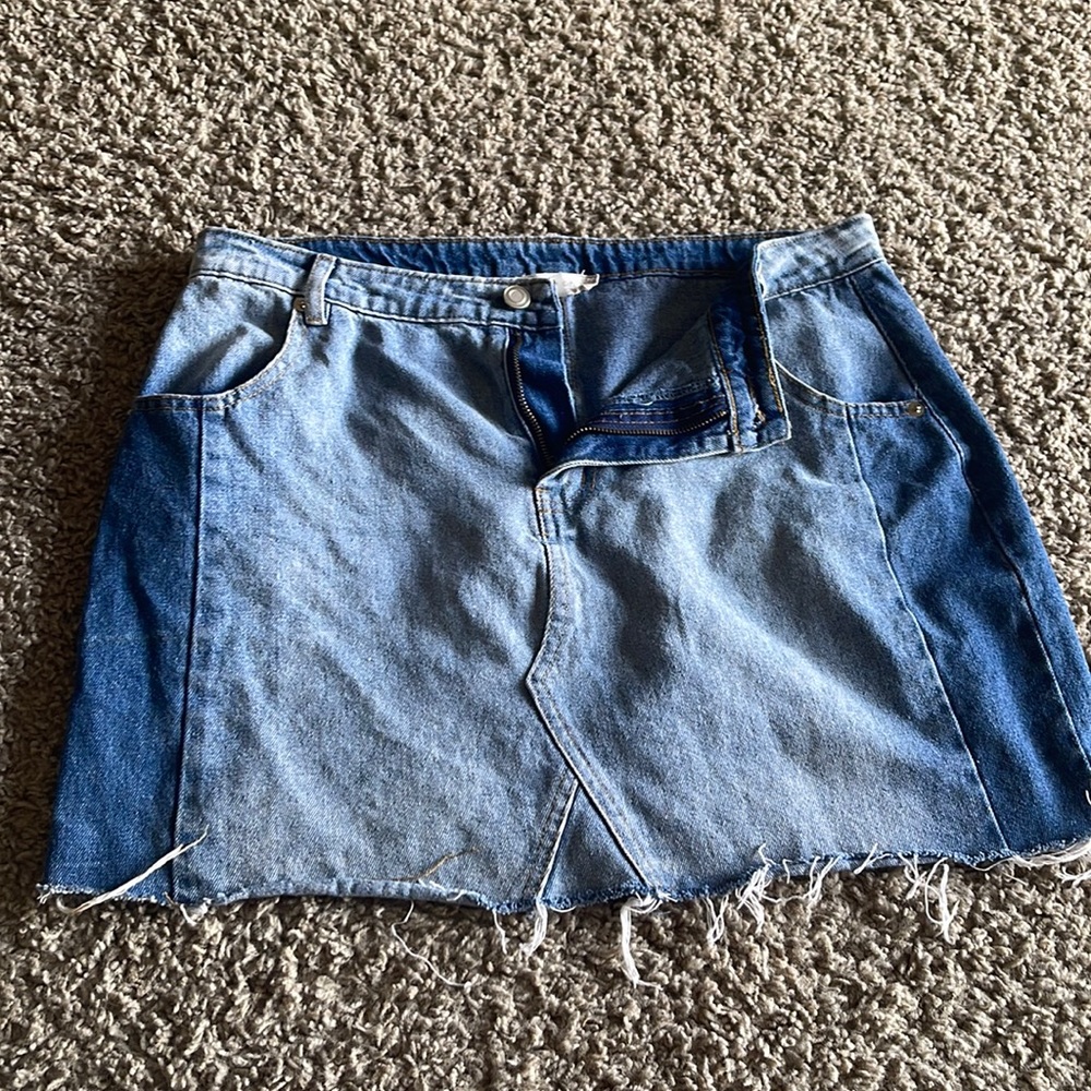 Altar’d State Denim Two Toned Skirt